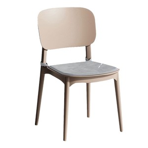 Tabouret empilable beige épaissi de style nordique minimaliste avec dossier, mobilier de maison, location, restaurant commercial, chaise en plastique - Product Image 5