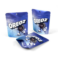 Sac refermable personnalisé anti-enfants pour biscuits, herbes, tabac, sac souple au toucher doux, sac en aluminium Mylar 3,5g