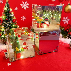 High Innovation Christmas Night Light Cube DIY Kit With Santa Snowman Battery Powered Decor For Kids And Gifts - Product Image 2