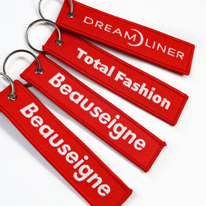 Porte-clés en tissu avec logo personnalisé Porte-clés brodé double face avec écusson et cadeau promotionnel - Product Image 6