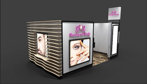 Miroir de maquillage intérieur personnalisé pour le façonnage des sourcils, vitrine personnalisée pour magasin de façonnage des sourcils - Product Image 2