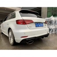 Diffuseur de pare-chocs arrière style RS3 avec embouts d'échappement quadruples pour Audi A3 S3 8V.5 Facelift 2017 2018 2019 2020