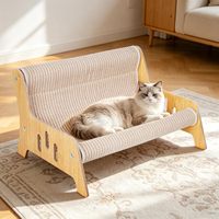 Canapé-lit pour chat, griffoir intégré, structure robuste, utilisation intérieure, sans désordre, sans perte de poils, multifonctionnel, pour la détente et le jeu, montage facile