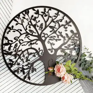 AHOME-Árbol de la vida cortado con láser, decoración de pared colgante, artículos de pared, placa, árbol de hierro, arte de pared de Metal