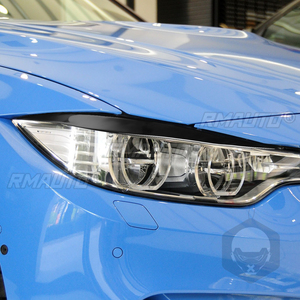ฝาครอบตกแต่งขอบไฟหน้าสีดำ 1 คู่ สำหรับ BMW ซีรีส์ 4 M3 M4 F32 F33 F36 F80 F82 F83 สติ๊กเกอร์ติดขอบไฟหน้า - Product Image 5