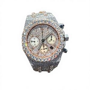 นาฬิกาโมอิสซาไนต์แบบ unisex ขายดีที่สุด ขนาด 40 มม. ตัวเรือนโลหะผสม ควอตซ์ ฟังก์ชั่นวันที่อัตโนมัติ คุณภาพสูง เพชรไร้สี สไตล์ธุรกิจ - Product Image 1