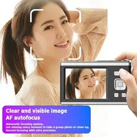 Appareil photo numérique à double écran C23 avec écran de 2,88 pouces, objectif télescopique 4K, zoom optique 16x, appareil photo selfie beauté pour la maison