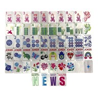 Kit de Mahjong Américain Haut de Gamme en Acrylique avec Tuiles Incrustées de Nacre, Écologique, Cadeau de Luxe pour 4 Joueurs
