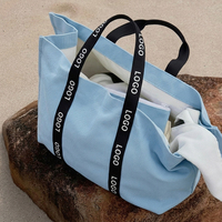 Sac fourre-tout en toile de coton biologique recyclable avec logo personnalisé, grande capacité, poche intérieure ouverte et design réutilisable