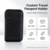 Portefeuille de voyage portable unisexe de grande taille, style anglais, en nylon, avec fermeture éclair et fermoir, imperméable, avec blocage RFID