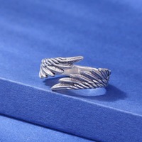 Europa en Amerika Engelenvleugelsring Romantische sterling zilveren paarring voor mannen en vrouwen Creatief Valentijnsdagcadeau voor geliefden Koper
