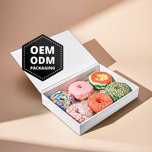 Caja de donas con material Eco Kraft Diseño personalizado para uso alimentario y marca de panadería - Product Image 1