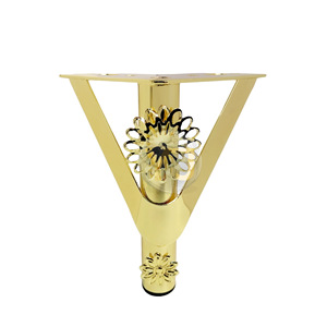Sunflower Pattern Sofa Legs Gold Openwork Support Heavy Duty Retro Carbon Steel Furniture Legs For Bed Cabinet Table Chair - Product Image 5