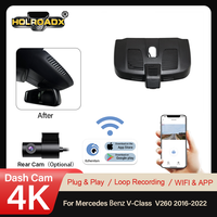 Caméra de tableau de bord Holroadx avant 4K/arrière 1080P pour Mercedes-Benz Classe V V260/300 EQV Vito, surveillance de stationnement 24h/24, contrôle par application, WiFi