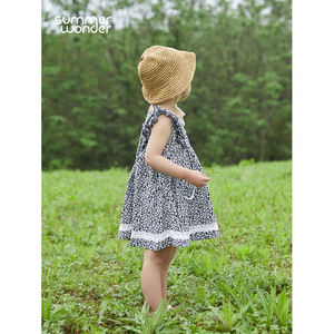 Vêtements d'été à la mode princesse <span class=keywords><strong>robe</strong></span> bébé petits enfants Floral pour fille dentelle décontractée courte sans manches droite filles - Product Image 3