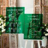 Tableau des sièges en acrylique 3D vert émeraude et or personnalisé élégant signalisation de mariage personnalisée trouvez votre décor de réception de siège