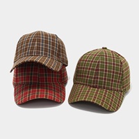 Gorra de Béisbol Artística Vintage con Diseño a Cuadros en Contraste, Gorro de Sol Casual de Moda para Mujer, para Otoño e Invierno, para Viajes al Aire Libre