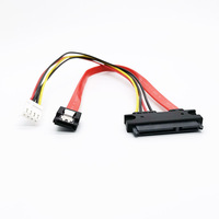 Cable de Alimentación SATA de 30 40 50CM, SATA 7+15 22 Pines a Serial ATA 7 Pines Hembra IDE Tipo D, Puerto Pequeño de 4 Pines para Disco Duro SATA