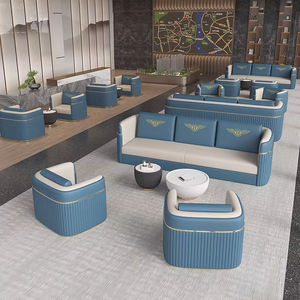 Ensemble <span class=keywords><strong>de</strong></span> canapés <span class=keywords><strong>de</strong></span> bureau en cuir <span class=keywords><strong>de</strong></span> luxe, design moderne et luxueux, usage commercial haut <span class=keywords><strong>de</strong></span> gamme, réception d'hôtel - Product Image 2