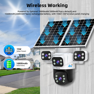 Caméra de sécurité sans fil Hongnaer 20MP HiEasy alimentée par énergie solaire avec carte SIM 4G, étanche, objectif AOV <span class=keywords><strong>4</strong></span>, PTZ pour extérieur, maison et <span class=keywords><strong>ferme</strong></span> - Product Image 3