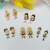 Pendentif mignon en émail de dessin animé japonais Sailor Moon pour la fabrication de bijoux, de colliers, de boucles d'oreilles et de bracelets