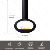 CRUISE 360 ° Rotation Libre Cheminée Suspendue Sans Fumée 600MM Bio Ethanol Poêle Moderne Respectueux de L'environnement Alcool Hôtels