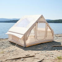 Tente de camping familiale portable quatre saisons, tissu Oxford imperméable, toit gonflable élégant pour 2 à 4 personnes, pour les voyages en plein air