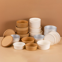 Boîtes à lunch à emporter personnalisées écologiques Saladier en papier kraft Bol à soupe en papier jetable