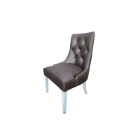Chaise d'appoint de luxe moderne en cuir PU rembourré marron pour hôtel, bistrot, café et restaurant, usage commercial et résidentiel