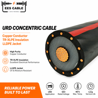 Câble Concentrique URD 15KV Conducteur en Cuivre 33% TR-XLPE 133%IL Câble Neutre Complet Un-Quart Neutre Gaine LLDPE 300MCM 250MCM