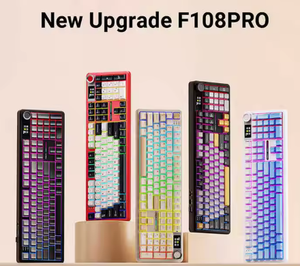 AULA F108 Pro แป้นพิมพ์กลสำหรับเล่นเกมสีฟ้าแบบไร้สาย RGB backlit hot-swap สามารถตั้งโปรแกรมได้แล็ปท็อปยูเอสบีอินเทอร์เฟซ Type-C - Product Image 3