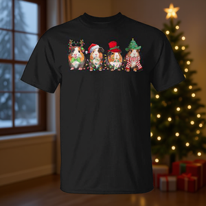 เมอร์รี่ พิกมาสเสื้อยืดลายซานต้า กินนีพิก สควอด คริสต์มาส ไลท์ส - Product Image 3