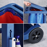 Chariot de nettoyage pour chambre d'hôtel, chariot de blanchisserie pour hôpital, seaux en plastique, chariot de ménage pour concierge, chariot de nettoyage