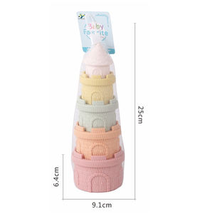 Jouet d'été pour bébé de haute qualité en PVC, château pliable avec musique et flotteur aquatique, jeu d'empilage - Product Image 5