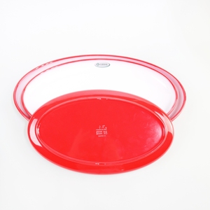 Bán buôn tùy chỉnh in Melamine hình bầu dục bữa ăn tối tấm đôi màu vật liệu nhựa dài thiết kế bắt chước gốm - Product Image 6