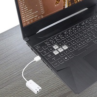 Carte son virtuelle externe USB2.0 de haute qualité, blanche, plug and play, adaptateur audio USB portable pour ordinateur de bureau, ordinateur portable, casque
