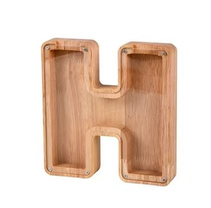 Salvadanaio in Legno a Forma di Lettera, 26 Lettere dell'Alfabeto Inglese, Portatile ed Ecologico, Salvadanaio di Alta Qualità per Bambini - Product Image 1