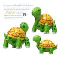 Décoration de fenêtre en gros, accessoires photo pour fête d'anniversaire d'enfants, ballon en feuille d'aluminium 3D en forme de tortue 4D debout pour jouet d'enfant