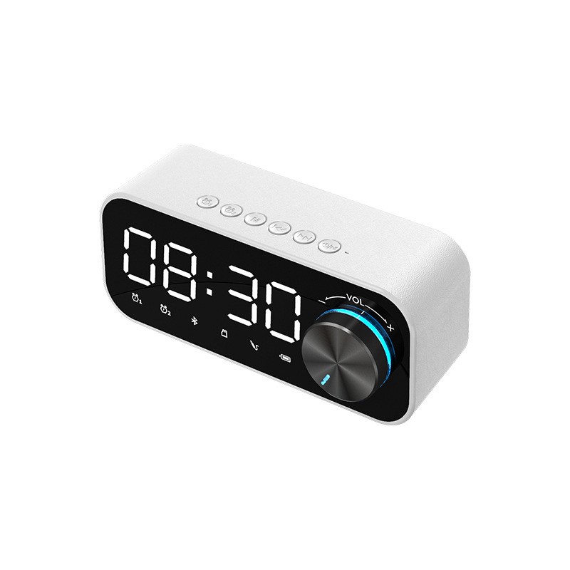 2023 Hot Selling Music Player LED Bluetooth Speaker with Digital Display TF Card Desk Table Alarm Clock Speaker