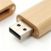 Clé USB rotative créative en bois, double port Type-C et USB, avec capuchon en bois et gravure de logo personnalisée, idéale comme cadeau