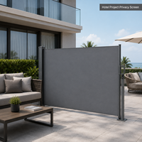 Store banne latérale rétractable pour hôtel, 3m, en acier et aluminium, pare-vent, tissu polyester PU, à traction manuelle