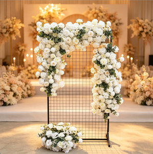 Composition florale artificielle demi-arche pour toile de fond de mariage, rangée de fleurs pour cérémonie de mariage, fête, événement, décoration, vente en gros - Product Image 1