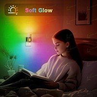 Veilleuse LOHAS à changement de couleur RGB, 3 niveaux de luminosité réglables, lampes de chevet modernes pour chambre à coucher