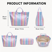 Sac fourre-tout chic pour femmes, design contemporain brillant, grand volume intérieur, OEM ODM