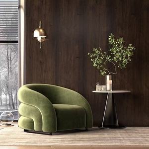 Atunus Boucle Accent Chair Living Room Bedroom Single <b>Sofa</b> Velvet Leather Unique Shape Lazy <b>Sofa</b> Leisure Floor Lounge Chair - Product Image 5