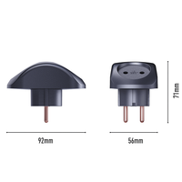Mini adaptateur de prise russe non-terré, forme triangulaire, 10A, 2 prises, indice IP20, extenseur électrique compact résidentiel