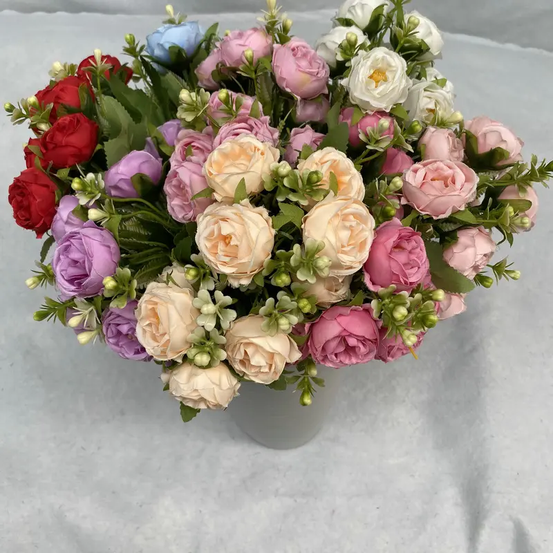 Atacado High-end Flores Hidratante Arranjos de Casamento para o Dia dos Namorados Tecidos de seda para Presentes Flores Artificiais