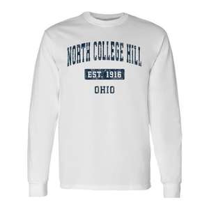 North College Hill Ohio Est 1916 Camiseta de manga larga azul marino D Vintage Sports - Product Image 1