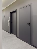 Porte intérieure en bois pré-montée grise, finition mate, pour chambre à coucher, décoration de la maison
