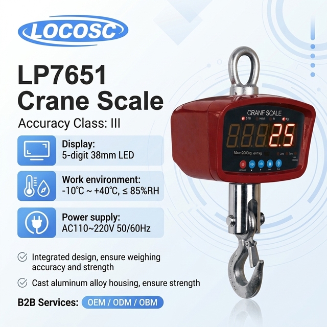 1 Ton 3 Ton Digital Wireless OCS Weighing Crane Hanging Scale With Hook Bluetooths